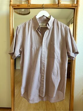 Valentino Men's Short-Sleeve Button-Down Shirt in Taupe